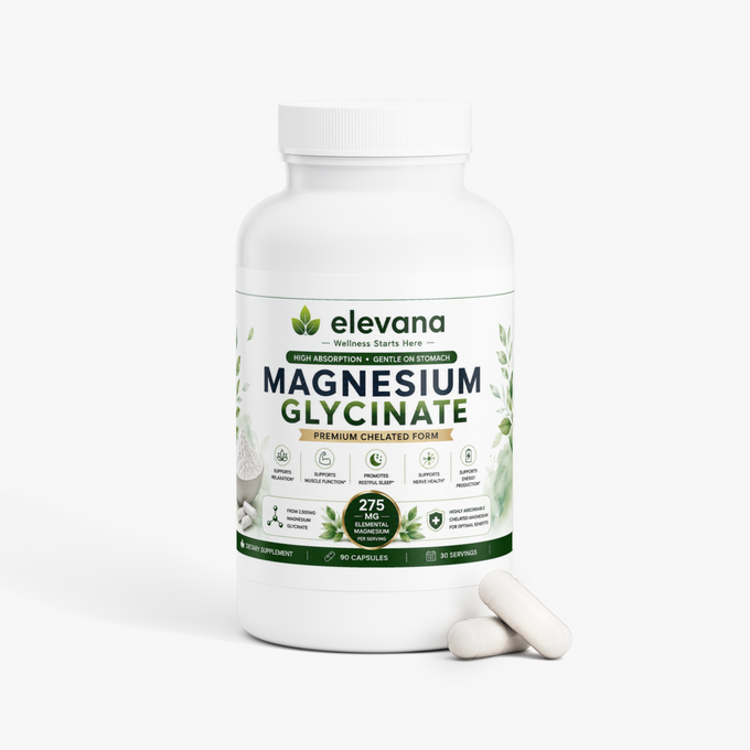 Elevana Magnesium Glycinate 275 mg per Serving, 90 Capsules