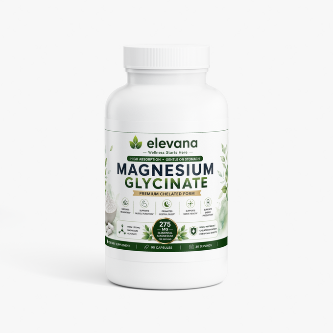 Elevana Magnesium Glycinate 275 mg per Serving, 90 Capsules