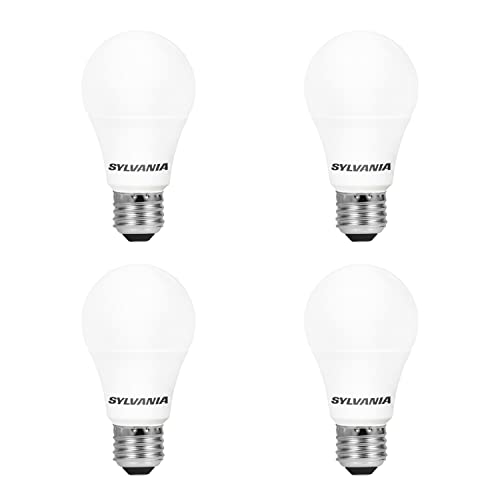 Sylvania LED Light Bulb, 60W Equivalent A19, Efficient 8.5W, Medium Base, Frosted Finish, 800 Lumens, Soft White - 4 Pack (73888)
