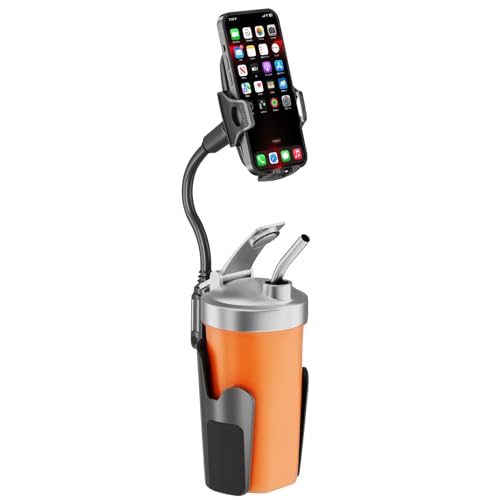 Cup Phone Holder for Car with 360° Adjustable Long Gooseneck, Cell Phone Holder Mount for Car | Truck | Golf Cart Compatible with iPhone & Samsung & All Smartphones