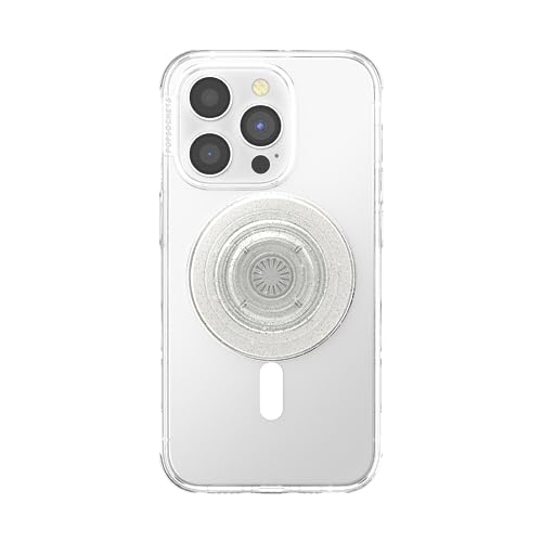 PopSockets Phone Grip for MagSafe, Magnetic Holder, Phone Stand, Clear - Clear Glitter