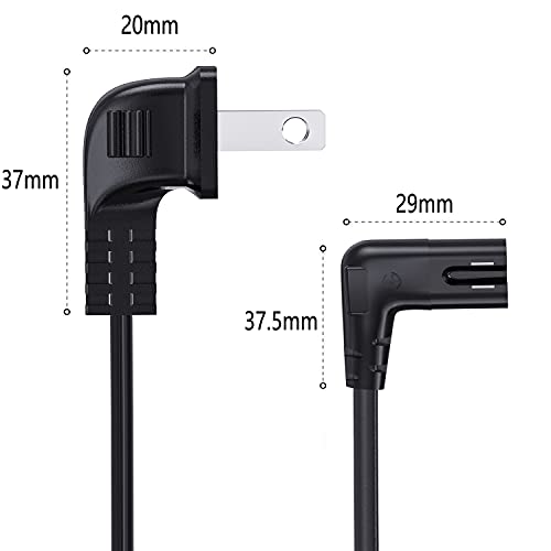 TV Power Cord Compatible with Samsung TV, Ancable 12-Feet 90 Degree Angled 18AWG 2-Prong to L-Shaped C7 Power Cord Compatible with Samsung Philips Toshiba LG Sony Sharp Panasonic Vizio LED T V Sky Box