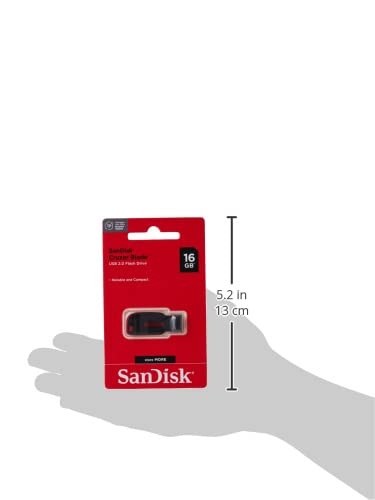 SANDISK 16GB Cruzer Blade USB 2.0 Flash Drive - SDCZ50-016G-B35, Black