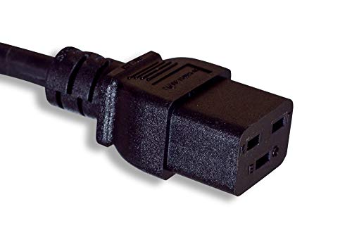 NEMA 5-15P to IEC 320 C19 Power Cord Extension, 14AWG, 15A 125V, 6ft – For IEC C19 Inlet Equipment Only (Not C13 / Not 20A Devices)