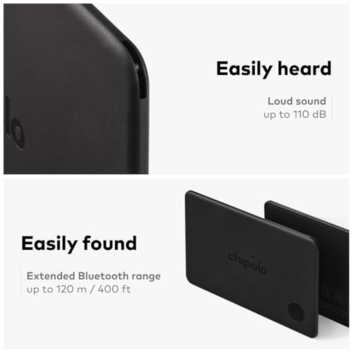 Chipolo CARD – Rechargeable Wallet Tracker Card, Bluetooth Tracker, Item Locator, Passport Finder Compatible with Apple Find My or Find Hub with Call Your Phone & Out of Range Alerts