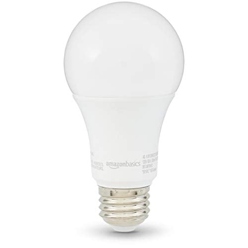 Basics A19 LED Light Bulbs, 100W Equivalent, 15W Energy Efficient, E26 Standard Base, Soft White 2700K, Non-Dimmable, 10,000 Hour Lifetime, 6-Pack