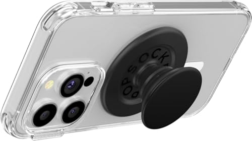 PopSockets Phone Grip for MagSafe, Magnetic Holder, Phone Stand, Black - Black