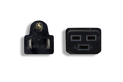 NEMA 5-15P to IEC 320 C19 Power Cord Extension, 14AWG, 15A 125V, 6ft – For IEC C19 Inlet Equipment Only (Not C13 / Not 20A Devices)