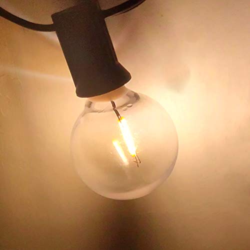 Meconard G40 1.57 Inch Led Replacement Light Bulbs, E12 Screw Base Shatterproof LED Small Globe Light Bulbs for Outdoor String Lights, 1Watt Equvalent to 5 Watt Incandescent Bulbs, Warm White, 25Pack