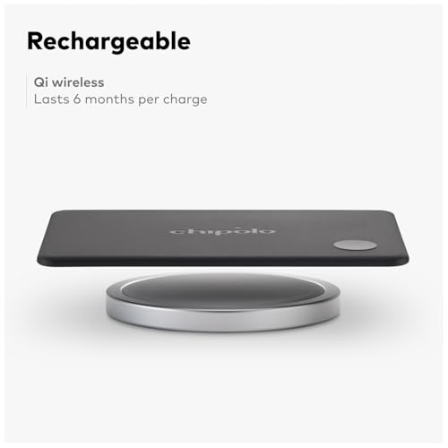Chipolo CARD – Rechargeable Wallet Tracker Card, Bluetooth Tracker, Item Locator, Passport Finder Compatible with Apple Find My or Find Hub with Call Your Phone & Out of Range Alerts
