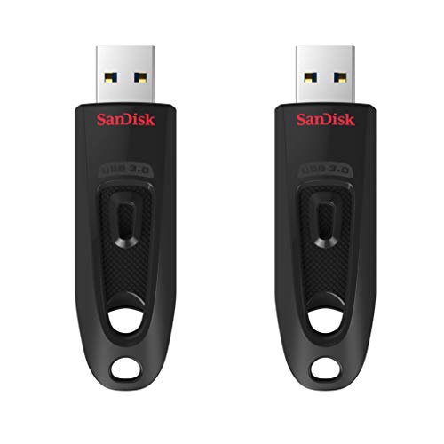 SANDISK 64GB 2-Pack Ultra USB 3.0 Flash Drive (2x64GB) - SDCZ48-064G-GAM462, Black