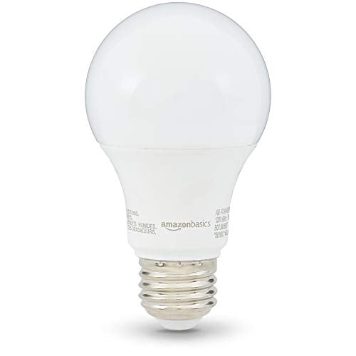 Basics Non-Dimmable LED Light Bulbs, Great Brightness, 40W Equivalent, 6W, E26 Standard Base, 2700K, 10,000 Hour Lifetime, Soft White A19, 6-Pack