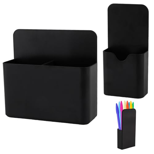 Magnetic Pen Holder,2 Pack Magnetic Dry Erase Marker Holder with Generous Compartments,Strong Magnet Storage Marker Pen Pencil Organizer for Refrigerator,Whiteboard,Locker Accessories