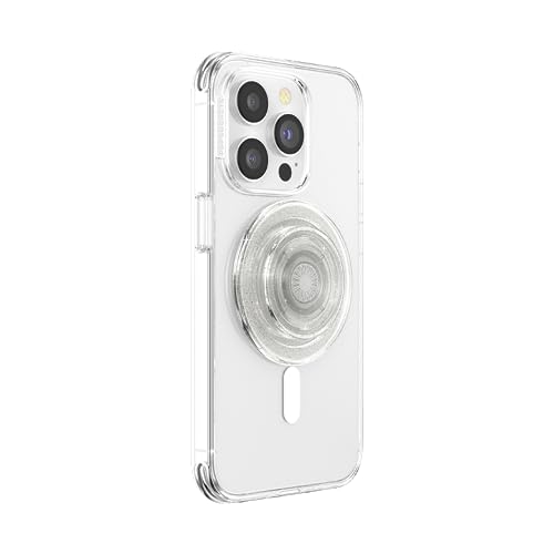 PopSockets Phone Grip for MagSafe, Magnetic Holder, Phone Stand, Clear - Clear Glitter