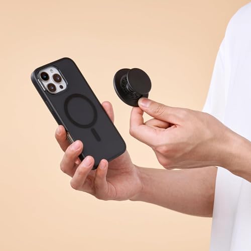 PopSockets Phone Grip for MagSafe, Magnetic Holder, Phone Stand, Black - Black
