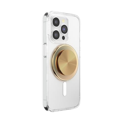 PopSockets Phone Grip for MagSafe, Magnetic Holder, Phone Stand, Enamel - Alum Radial Gold