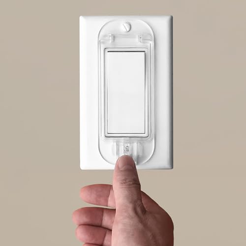 2 Light Switch Guard Cover, Baby Proof Wall Switch Cover Guard for Rocker Light Switch Protects Your Lights or Circuits from Being Accidentally Turned On or Off