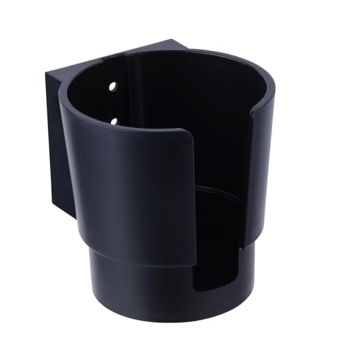 Universal Large Cup Holder Wall Mount, Heavy Duty Plastic Drink Holder for Boat Car Truck RV Bus Tractor Wall Wood, Vertical or Horizontal Mount, Fit Most Cups, Bottles, Cans, Tumblers Black Pack of 1