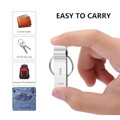 USB Flash Drive 230GB Waterproof USB Stick High Speed Memory Stick 230GB Ultra Large Storage Metal Thumb Drive with Keychain Design for Laptop Computer Tablet