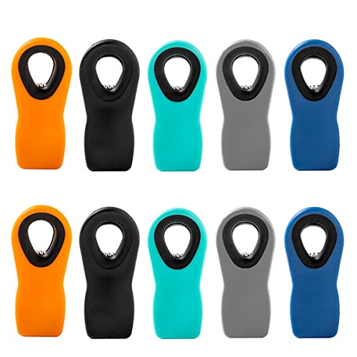 Chip Clips Bag Clips Magnetic Bread Bag Food Package with Silicone Textured Mouth, 10 Pieces in 5 Colors