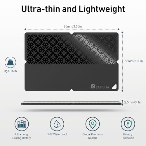 2026 [Apple MFi Certified] (iOS Only) Bluetooth Tracker Smart Card for Apple Find My iPhone Ultra-Thin Wallet GPS Tracker, 5-10 Years Staying Power, Keys Finder & Item Locator for Keys, Bags, Passport