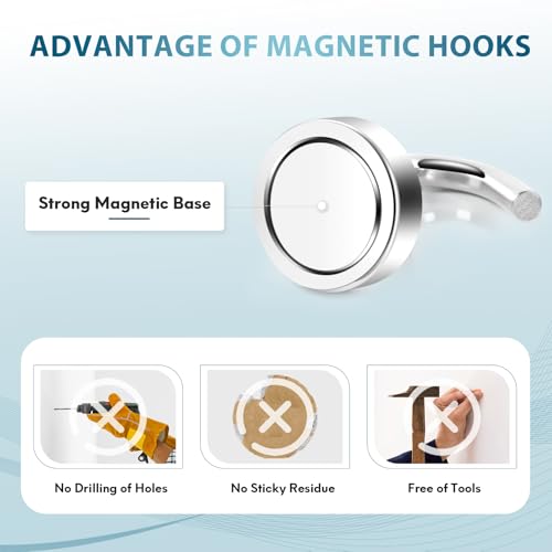 Neosmuk Magnetic Hooks, Cruise Ship Essentials, 30lb+ Heavy Duty Magnetic Hooks for Cruise Cabins, Refrigerator, Grill, Hanging, and Travel | Extra Strong Must-Haves Magnet Hook