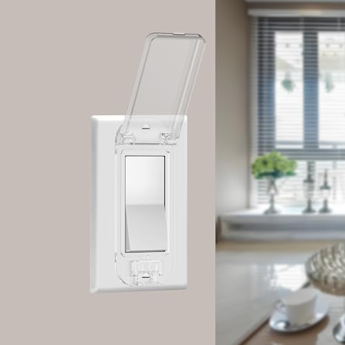 2 Light Switch Guard Cover, Baby Proof Wall Switch Cover Guard for Rocker Light Switch Protects Your Lights or Circuits from Being Accidentally Turned On or Off