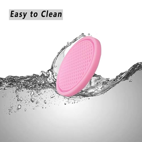 ZSDY Car Cup Coaster, 4PCS Universal Auto Non-Slip Cup Holder Embedded in Ornaments Silicone Coaster, Car Interior Accessories Sets, Pink