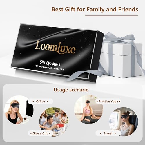 Sleep Mask Silk Eye Mask for Men Sleeping Mask, Adjustable Elastic Strap for Night Shading Sleep Mask, Soft and Comfortable for Both Men and Women(Black)