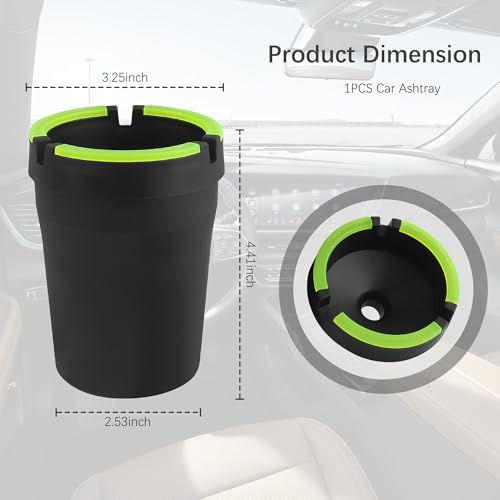 Smokeless Ashtray,Portable Car Ashtrays for Cup Holder Smell Proof,Multifunctional Ashtray with Lid Smell Proof for Ccar Truck SUV Keep Car Interior Accessories Tidy (Black)