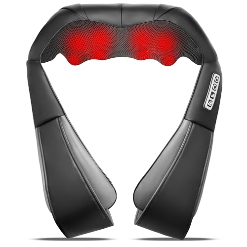 Shiatsu Neck & Back Massager with Heat – Electric 3D Kneading Massage Pillow for Neck, Shoulders & Back (Home, Office & Car Use, Gift for Men & Women, NOT Cordless)