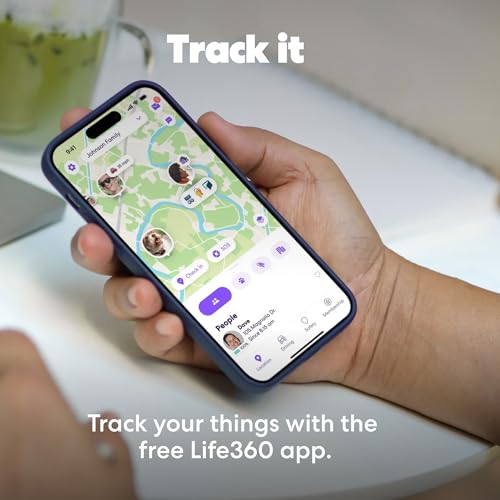 Life360 Tile Pro - Powerful Bluetooth Tracker, Key Finder and Item Locator for Keys, Bags and More. Both iOS and Android Compatible. Phone Finder. 1-Pack (Black)