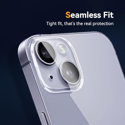 Camera Lens Protector for iPhone 15 / iPhone 14 6.1" ＆ iPhone 15 Plus/iPhone 14 Plus 6.7" ,9H Tempered Glass，Ultra HD, Scratch Resistance Easy to Install，Case Friendly，[Does not Affect Night Shots] 3-Pack
