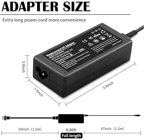 IEFUU 65W 45W Charger Compatible with Dell Laptop Inspiron 11/13/14/15/17 3000 5000 7000 Series 3583 3593 5570 Latitude E5450 XPS 13-65 45 Watt AC 2-in-1 Computer Adapter Power Cord 4.5 * 3.0 mm Jack