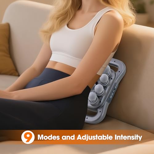 16 Head Massage Gun Set, Deep Tissue Percussion Massager, 2600mAh Electric Massage Tools with 9 Styles & Levels, Dark Grey