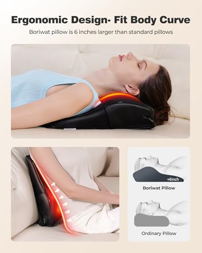 Shiatsu Neck & Back Massager with Heat – 3D Kneading Massage Pillow for Full Body Relaxation (Home, Office & Car Use)