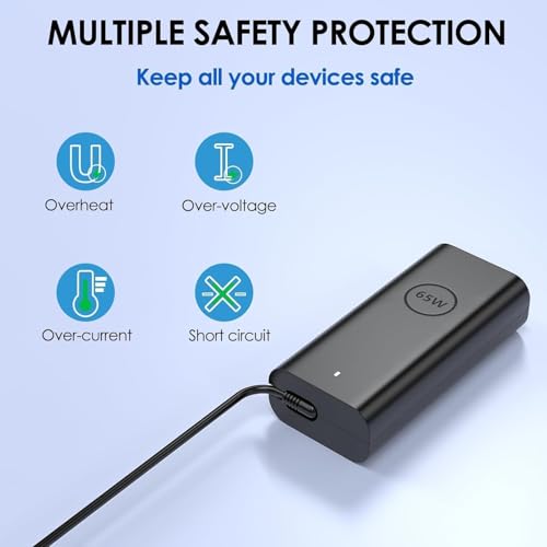 Replacement for Dell Laptop Charger 65W USB-C;Compatible with All Dell Computer 65 Watt USB Type C Power Adapter