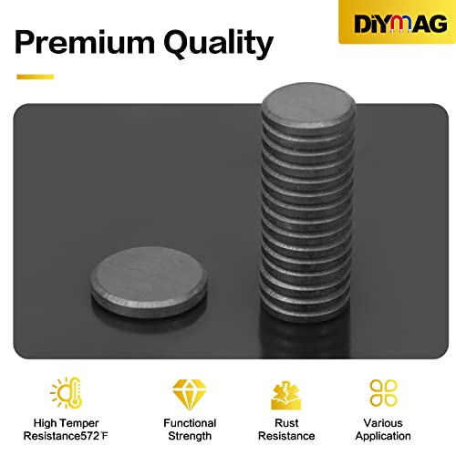DIYMAG Strong Magnets with Adhesive Backing 90Pcs 0.7x0.12 Ceramic Round Magnetic Dots for Crafts Small Button Refrigerator Magnet Dot Heavy Duty Double Sided for Fridge, School, Home and Office