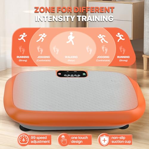 Vibration Plate Exercise Machine for Weight Loss Fitness Equipment, Vibration Plate Platform for Home Fitness,Lymphatic Drainage Shaking Full Body Shaker 99 Adjustable Speeds