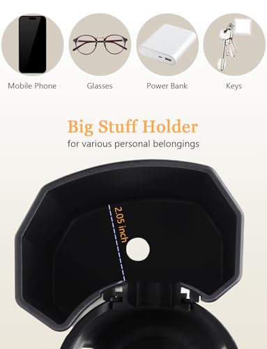 Universal Stroller Cup Holder with Phone Holder, 360° Rotatable Strong Clip, Big Storage Space for Walker, Wheelchair, Stroller, Bike