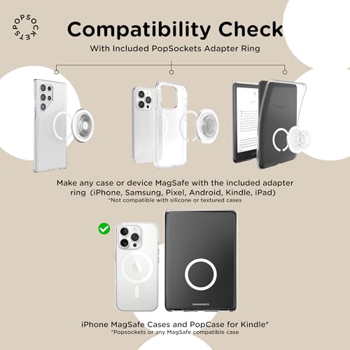 PopSockets Phone Grip for MagSafe, Magnetic Holder, Phone Stand, Enamel - Alum Radial Gold