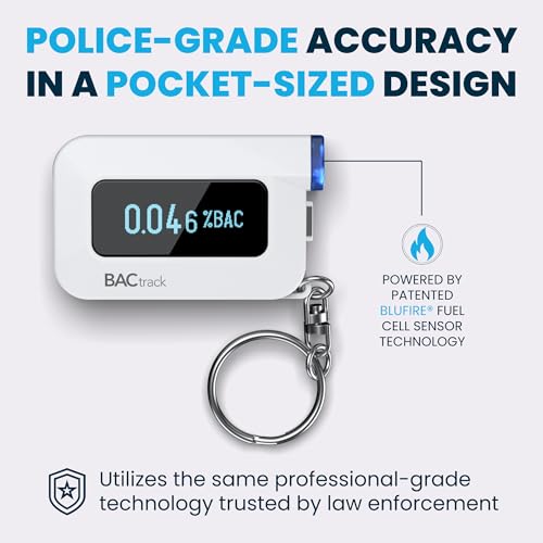 BACtrack C6 Keychain Breathalyzer | Professional-Grade Accuracy | Optional Wireless Smartphone Connectivity | Compatible w/ Apple iPhone, Google & Samsung Android Devices | Apple HealthKit Integration