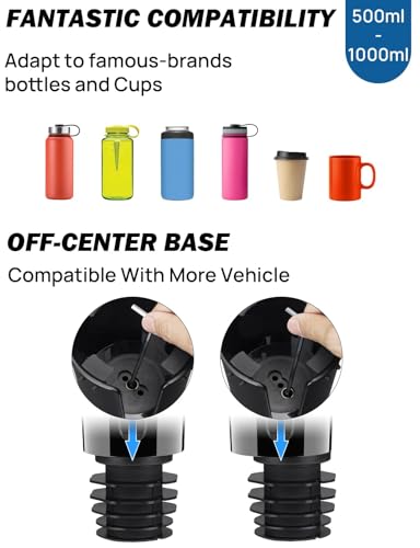 JOYTUTUS Cup Holder Phone Mount for Car, Car Cellphone Large Adapter Long Arm with 360 Degree Rotation, Compatible iPhone, Samsung & All Smartphones,Black,1 Pack