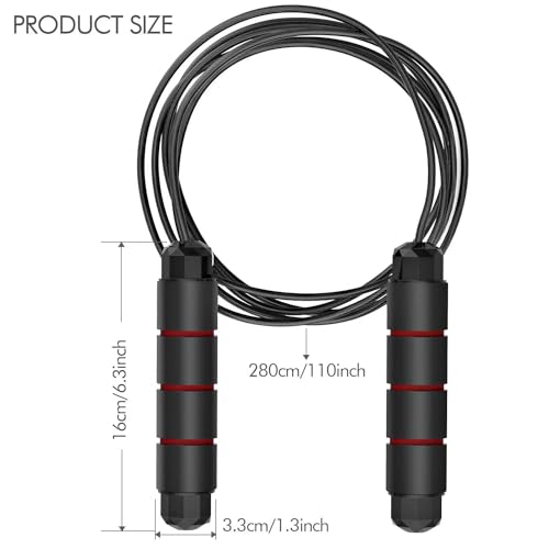 Jump Rope,Adjustable Jumping Rope,Tangle Free Fast Ball Bearings skipping rope,Suitable for Men, Women, and Kids,Fitness,Workout and Slimming at Home,School.