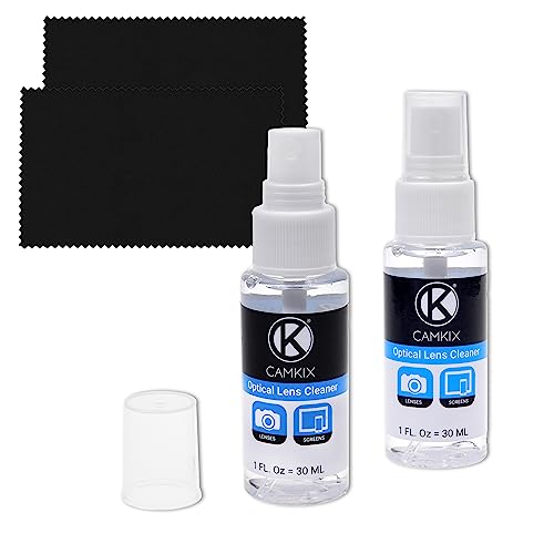 Camkix Lens and Screen Cleaning Kit - 2X Cleaning Spray 2X Microfiber Cloth - Perfect to Clean The Lens of Your DSLR and Compatible with Your Camera, Smartphone, Tablet, Notebook, etc.