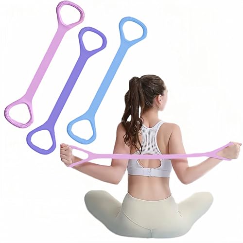 Figure 8 Resistance Band with Handles, Elastic Bands for Working Out,Arm,Back,Shoulder Training Elastic Ropes,Exercise Equipment for Yoga, Pilates,Physical Therapy Stretching