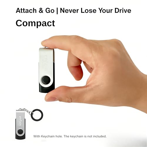 Enfain 16GB USB 2.0 Flash Drive 10 Pack | 160GB Total Swivel Thumb Drives with Labels for Office, School & Bulk Data Storage (Black)