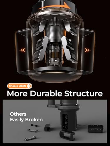 LISEN Upgraded Version Cup Holder Phone Holder 360° Adjustable Long Neck Car Phone Mount Golf Cart Phone Holder, Truck Jeep Accessories for iPhone 17 Air Pro Samsung Google and All 4-7'' Phone