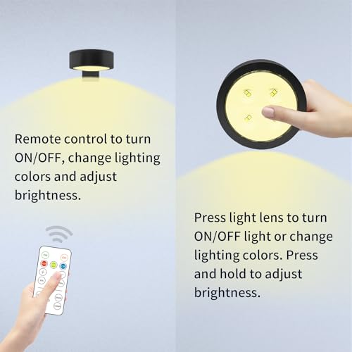 3PACK Picture Light Battery Operated with Remote, Painting Light for Wall Art with 3 Lighting Colors Dimmable, LED Art Display Accent Light on Wall for Poster Dartboard Frame Portrait Black