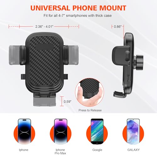 Newlest 2 in 1 Phone Mount for Car Cup Holder with Adjustable Base, Holders for Car Cupholder, No Shaking 360° Flexible Neck Phone Mount for All 4-7” Smartphones, Cup Holder for Most Bottles